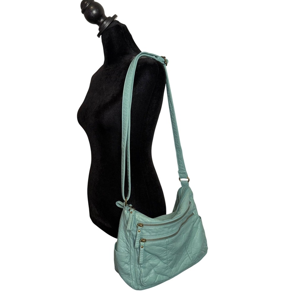 Bueno Crossbody Bag Faux Leather Multi-Pocket Adjustable Strap BOHO Minimalist
